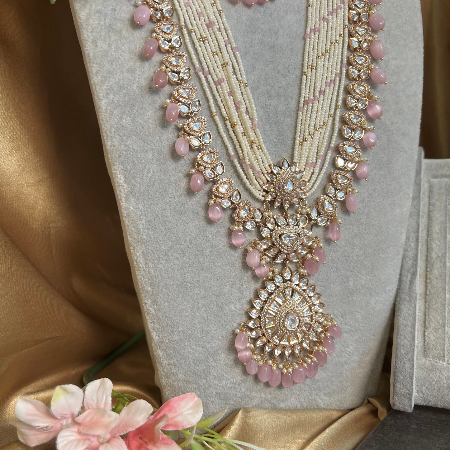 Real Kundan Gold Plated Pink Full Choker Set Indian/ Pakistani Style/Necklace/ Choker/ Earring/ Tikka/ Mathapatti/Mala/Jhumar