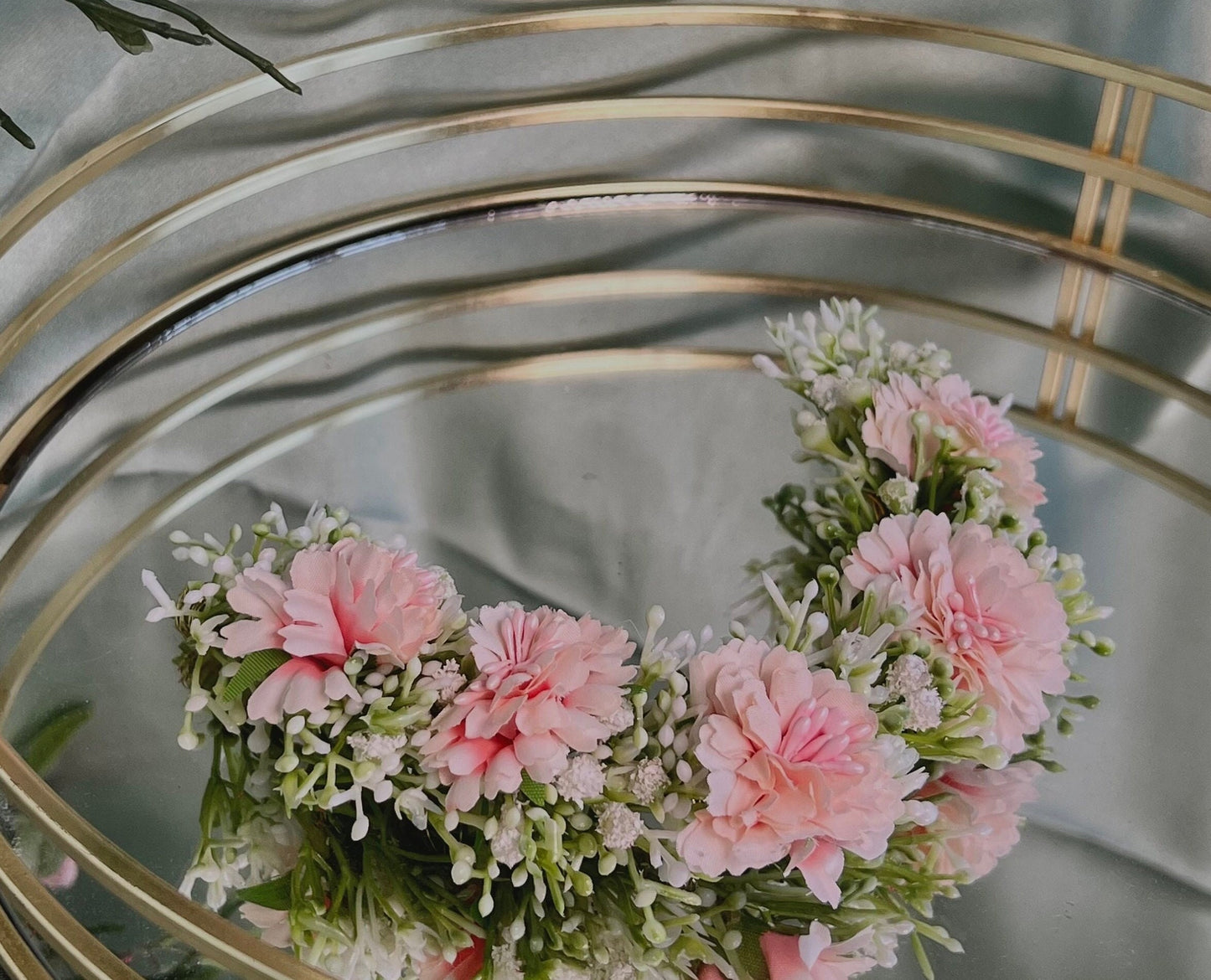 Ladies Floral Bun Gajra Artificial Flower Accessory - Pink/ Unique Style/ Indian/ Pakistani/Fashion Jewellery/ Gift for Women