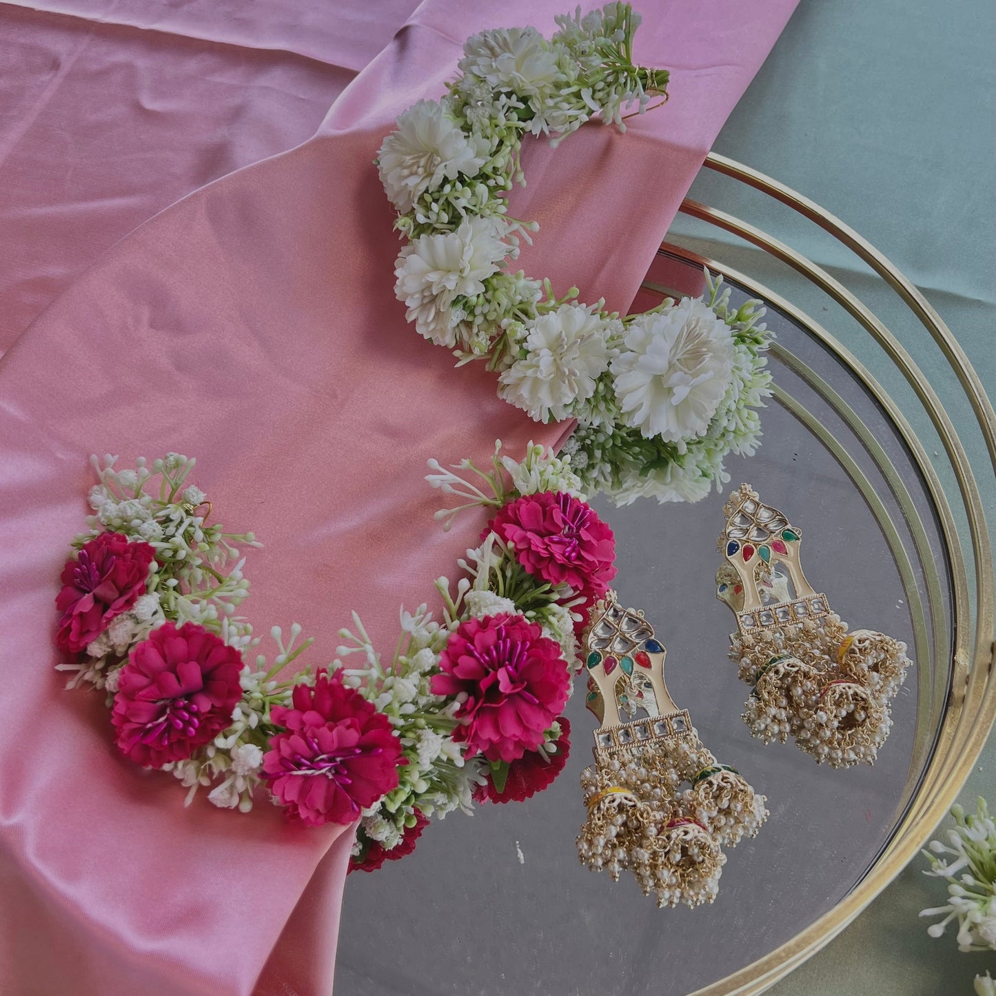 Ladies Floral Bun Gajra Artificial Flower Accessory - Red/ Unique Style/ Indian/ Pakistani/Fashion Jewellery/ Gift for Women