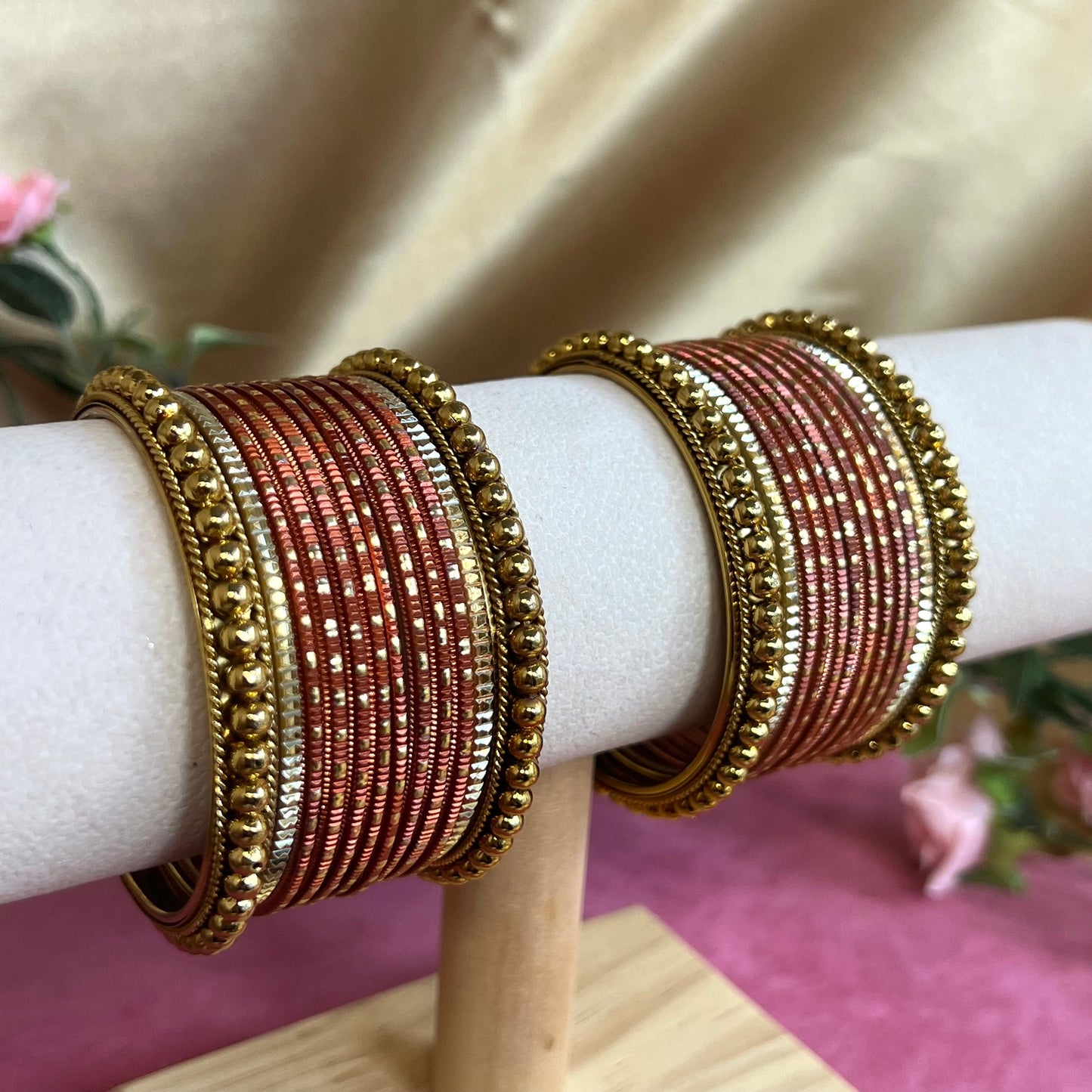 Small Rusty/ Orange Bangle Set 2.4/Indian/ Pakistani/Jewelley/ Fashion Bracelet