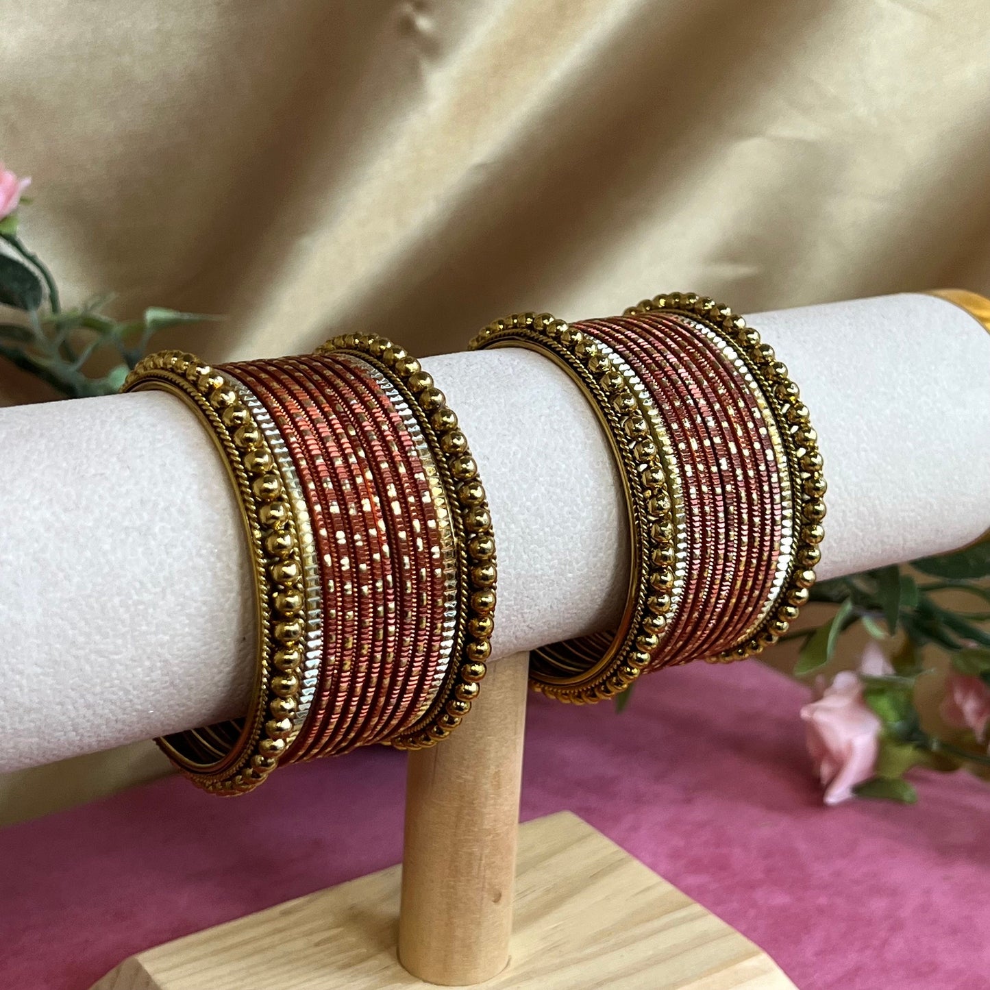 Small Rusty/ Orange Bangle Set 2.4/Indian/ Pakistani/Jewelley/ Fashion Bracelet