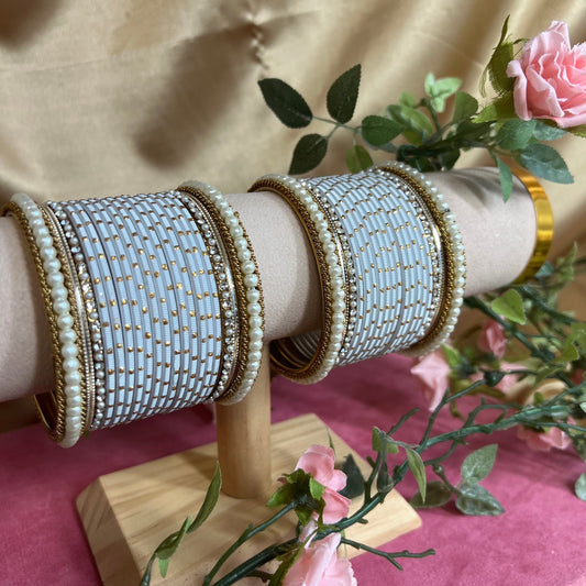 Small White Bangle Set/Indian/ Pakistani/Jewelley/ Fashion Bracelet