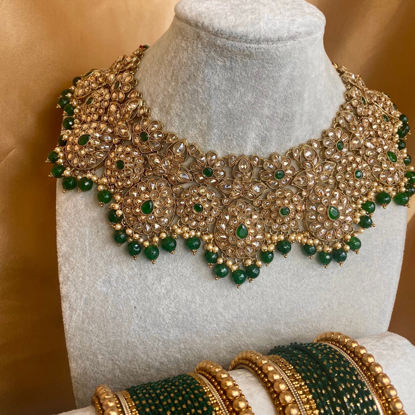Green Chunky Statement Necklace only!/ Unique Style/ Indian/ Pakistani/Fashion Jewellery/ Gift for Women