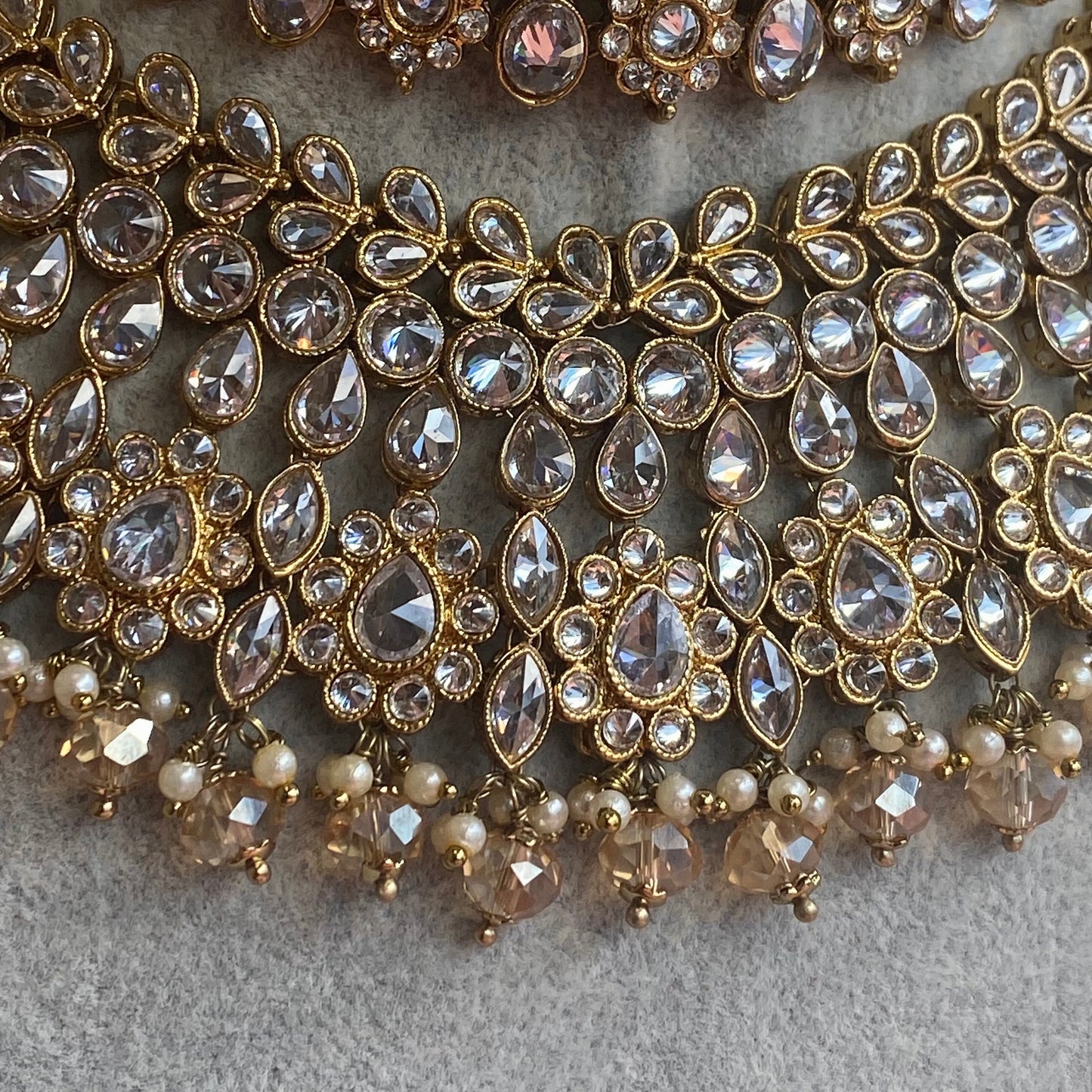 Golden Glow Full Bridal Set Indian/ Pakistani Style/Necklace/ Earring/Tikka/Wedding