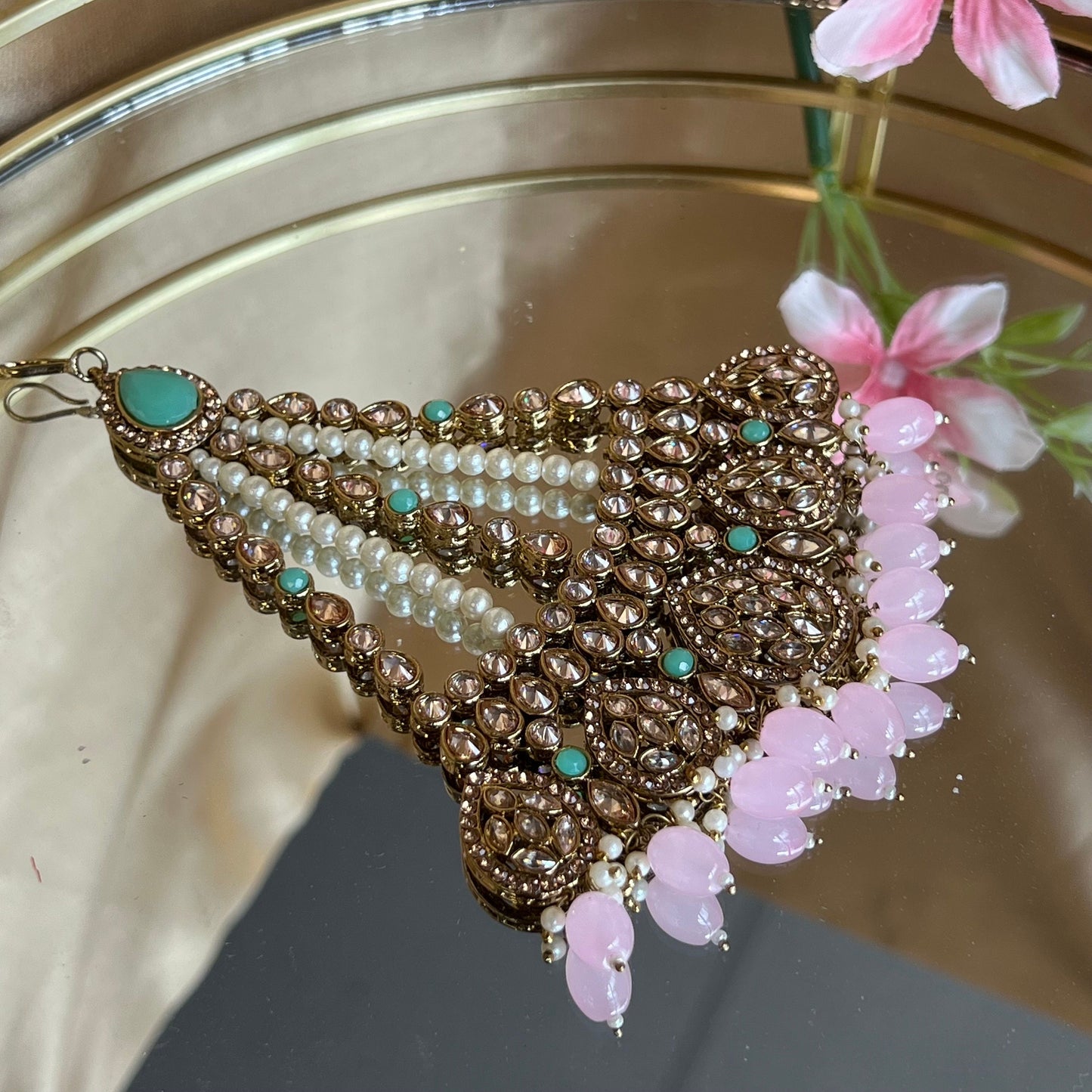 Pastels/Pink & Mint Jhumar/ Passa/ Indian/ Pakistani Style/Headpieces