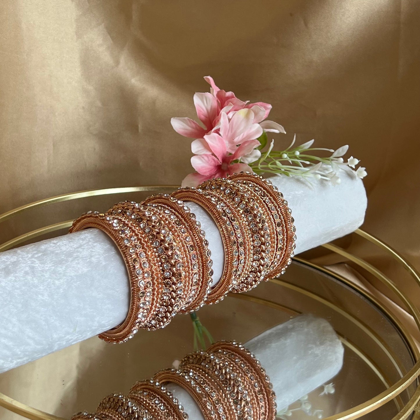Shimmer Crystal Bangles - Rose Gold/Indian/ Pakistani/Jewelley/ Fashion Bracelet