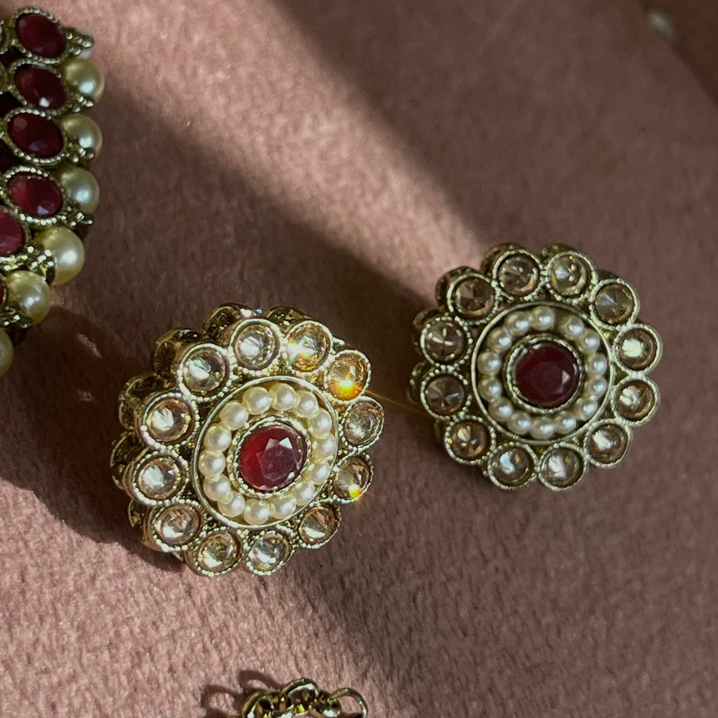 Small Necklace Set- Dark Purple/ Earring/ Tikka/ Tikli/ Indian/ Pakistani/Fashion Jewellery/ Gift for Women