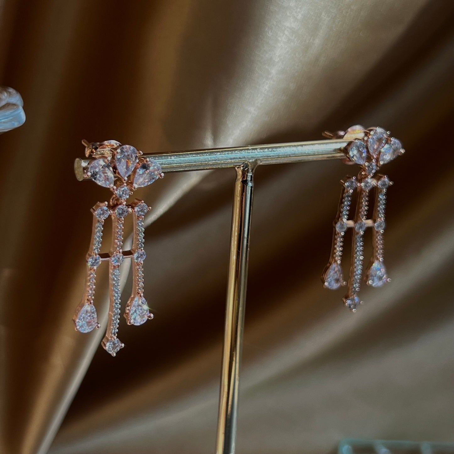 Rose Gold Diamante Necklace with Earring/Reception/Christmas/New Years Party/Fashion Jewellery/ Gift for Women