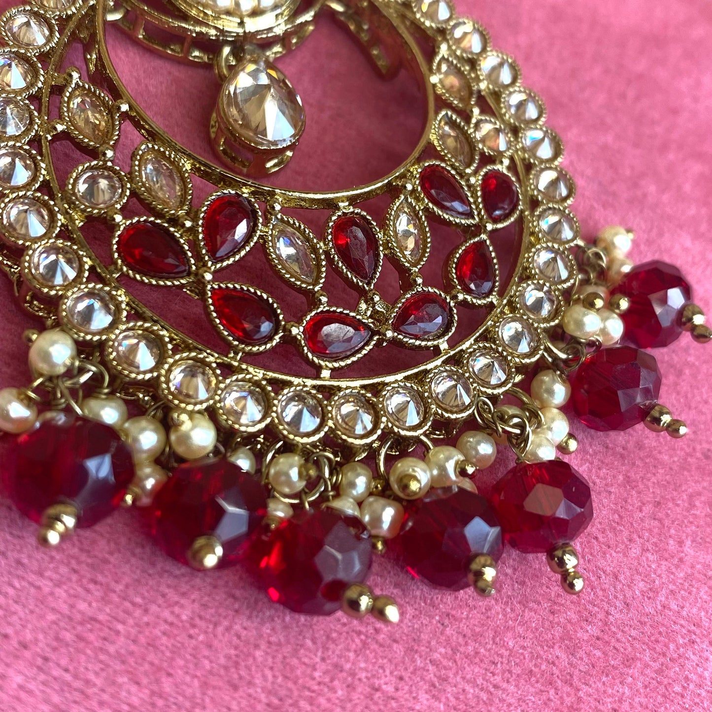 Maroon Tikka/ Tikli/ Indian/ Pakistani Fashion Jewellery/ Maang Tikkas