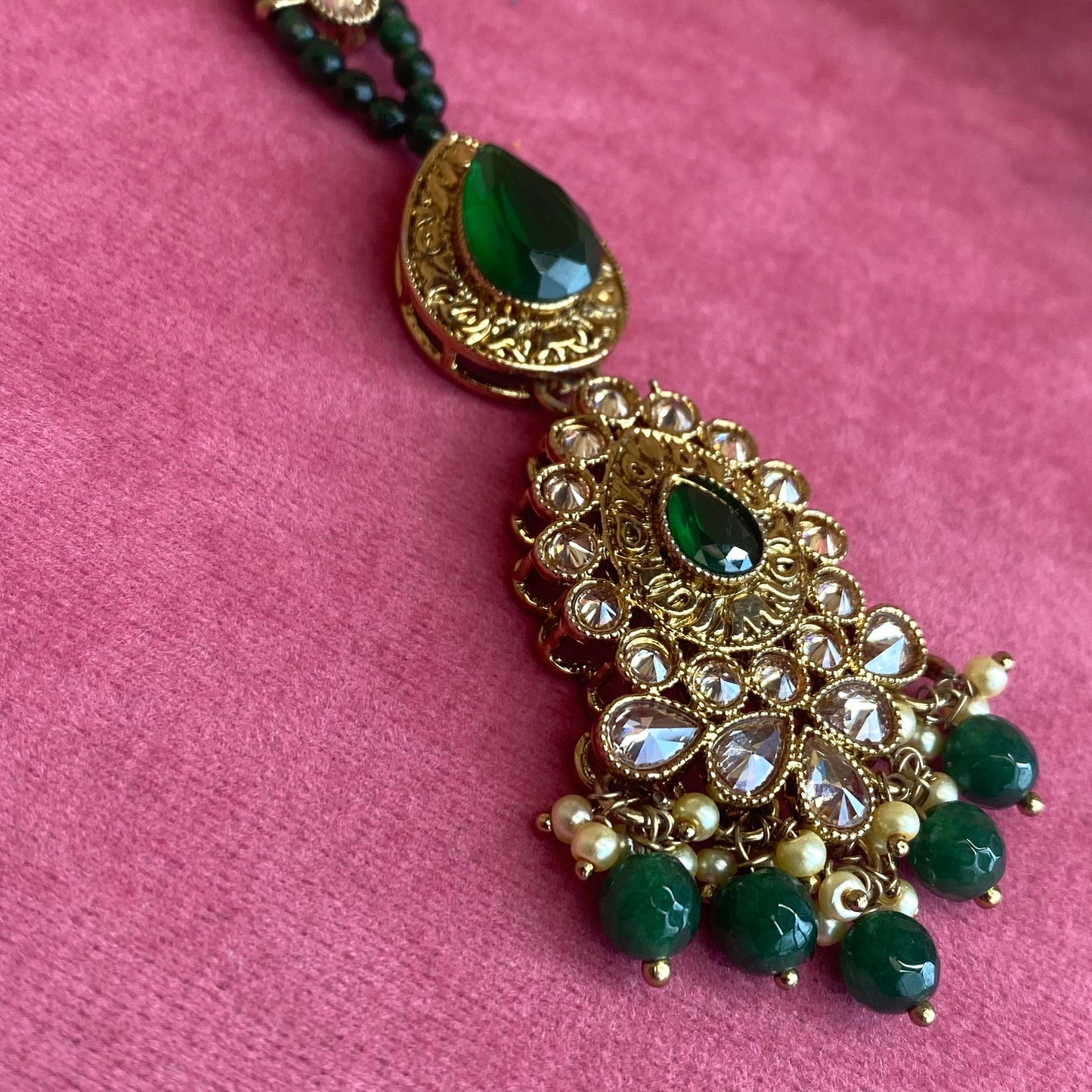 Green Tikka/ Tikli/ Indian/ Pakistani Fashion Jewellery