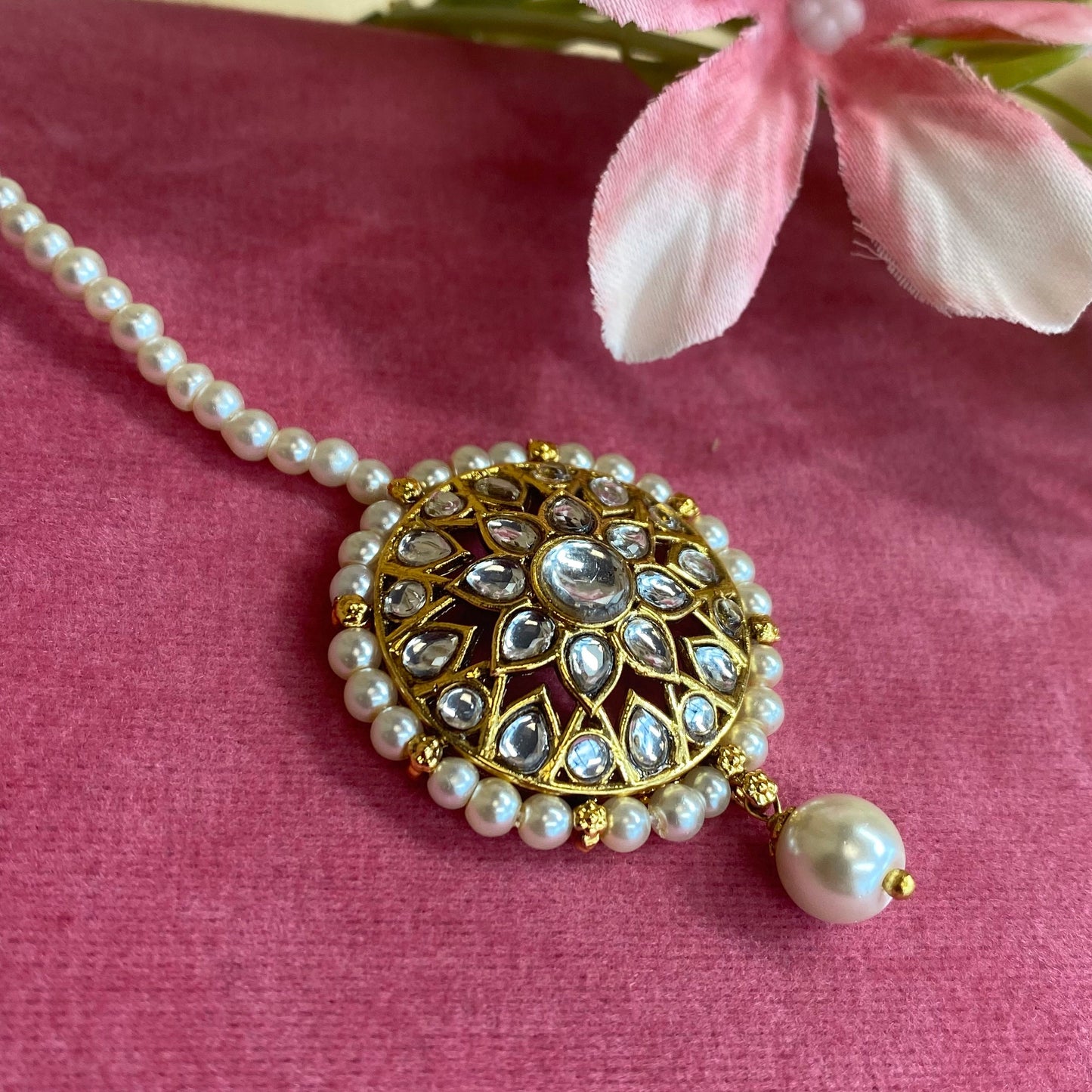 Faux Kundan Tikka/ Tikli/ Indian/ Pakistani Fashion Jewellery/ Maang Tikkas