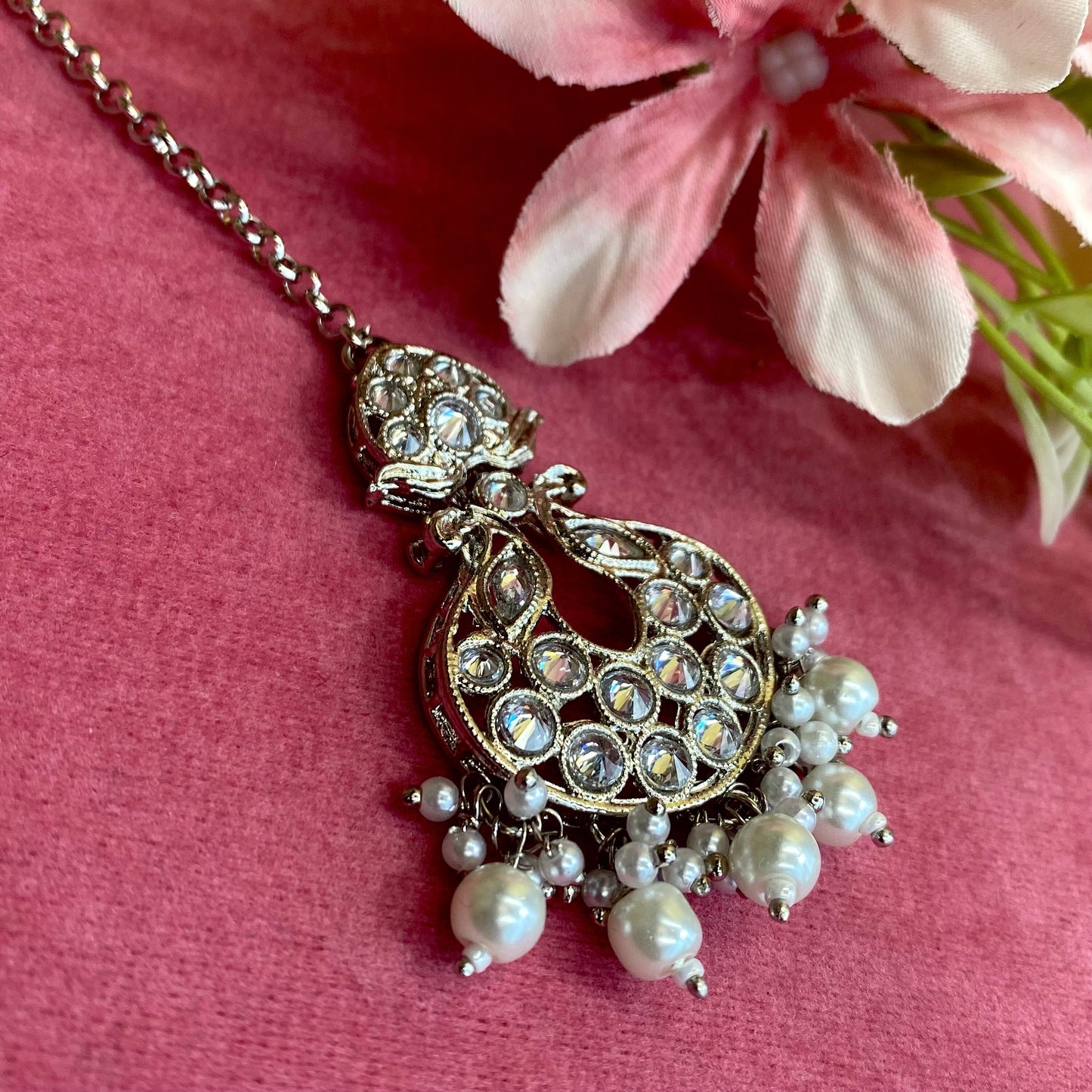 Silver Tikka/ Tikli/ Indian/ Pakistani Fashion Jewellery