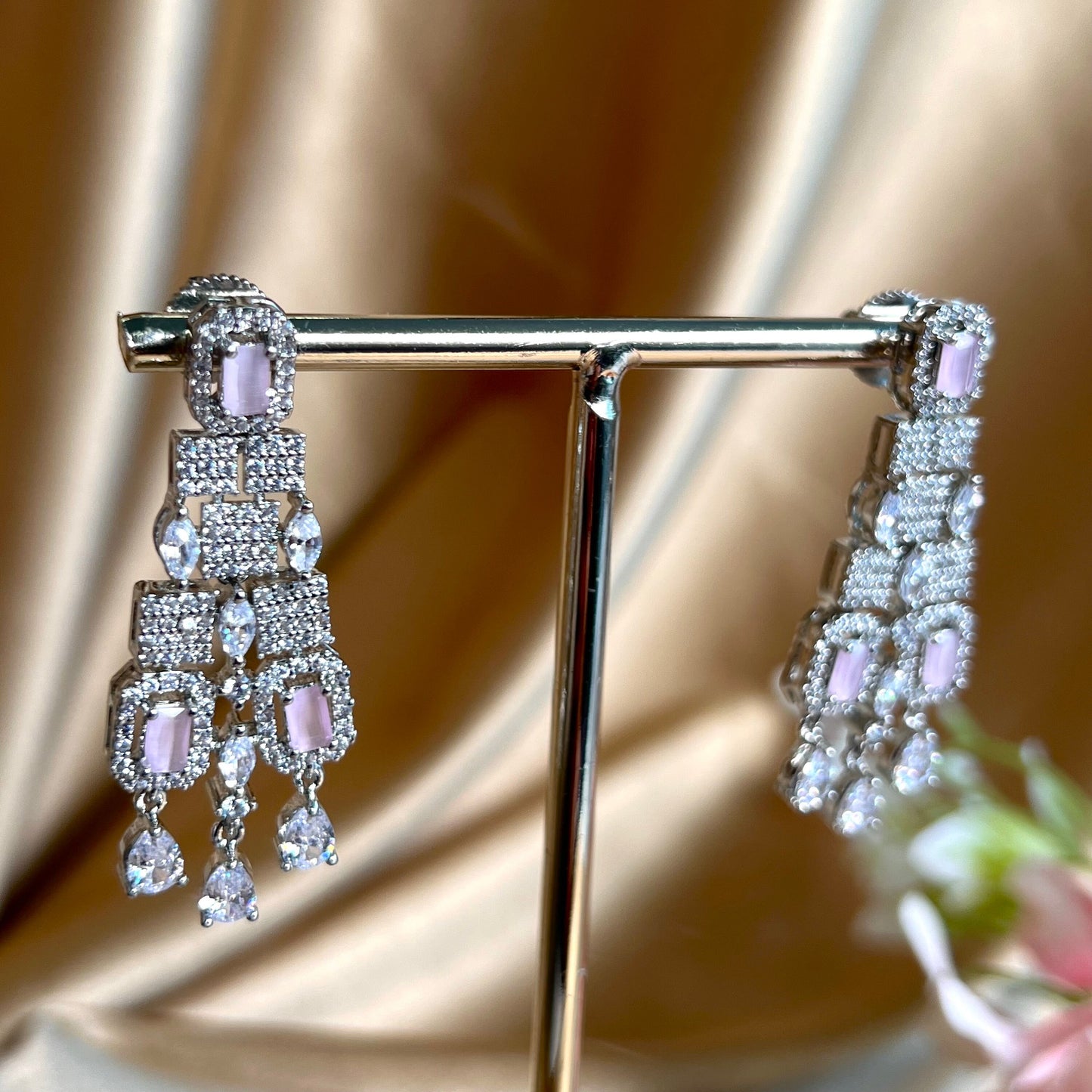 Pink -Diamante Diamante Necklace with Earring/Reception/Christmas/New Years Party/Fashion Jewellery/ Gift for Women