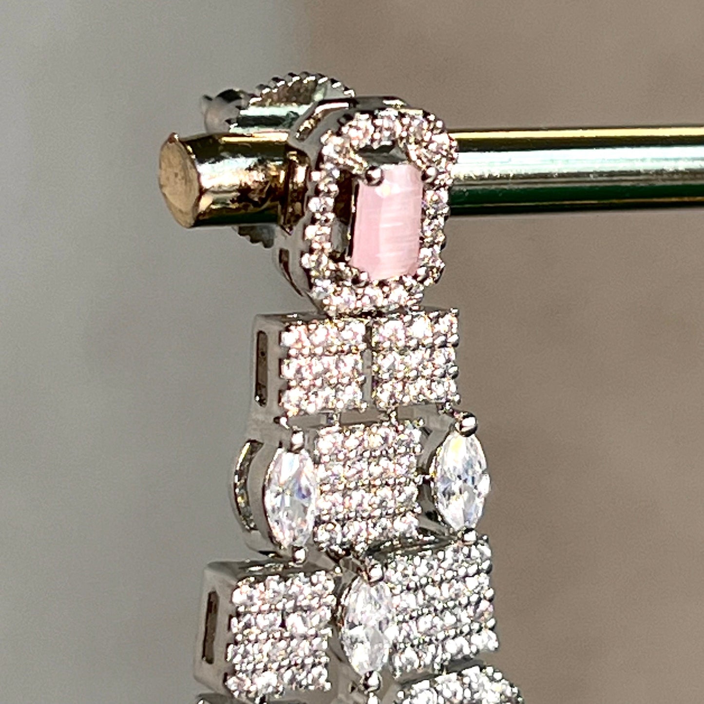 Pink Diamante Necklace with Earring/Reception/Christmas/New Years Party/Fashion Jewellery/ Gift for Women