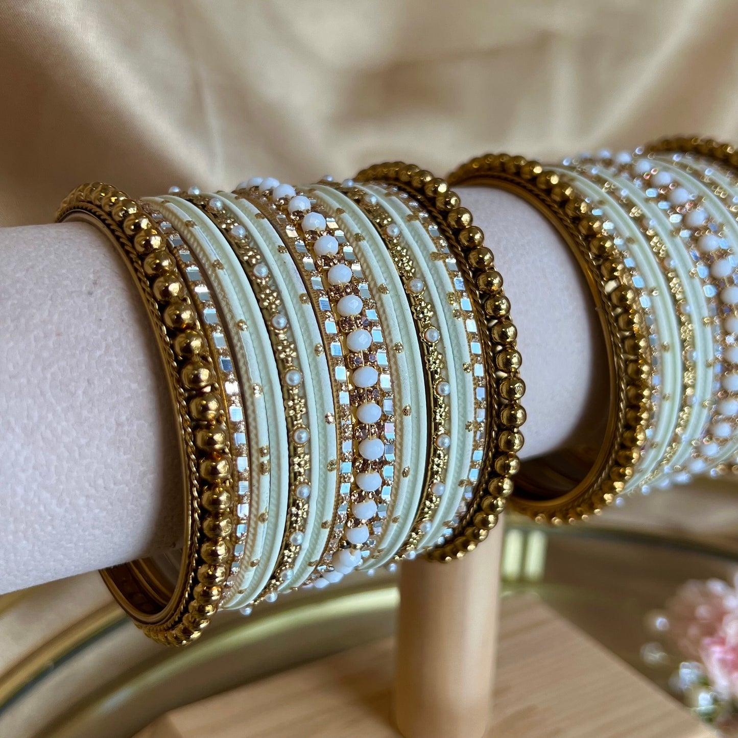 Gold/ Ivory Bangle set/Indian/ Pakistani/Jewelley/ Fashion Bracelet