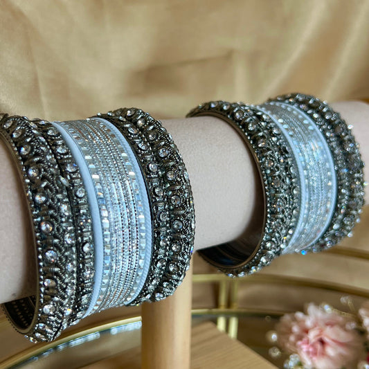 Oxidised Silver Bangle Set/Indian/ Pakistani/Jewelley/ Fashion Bracelet