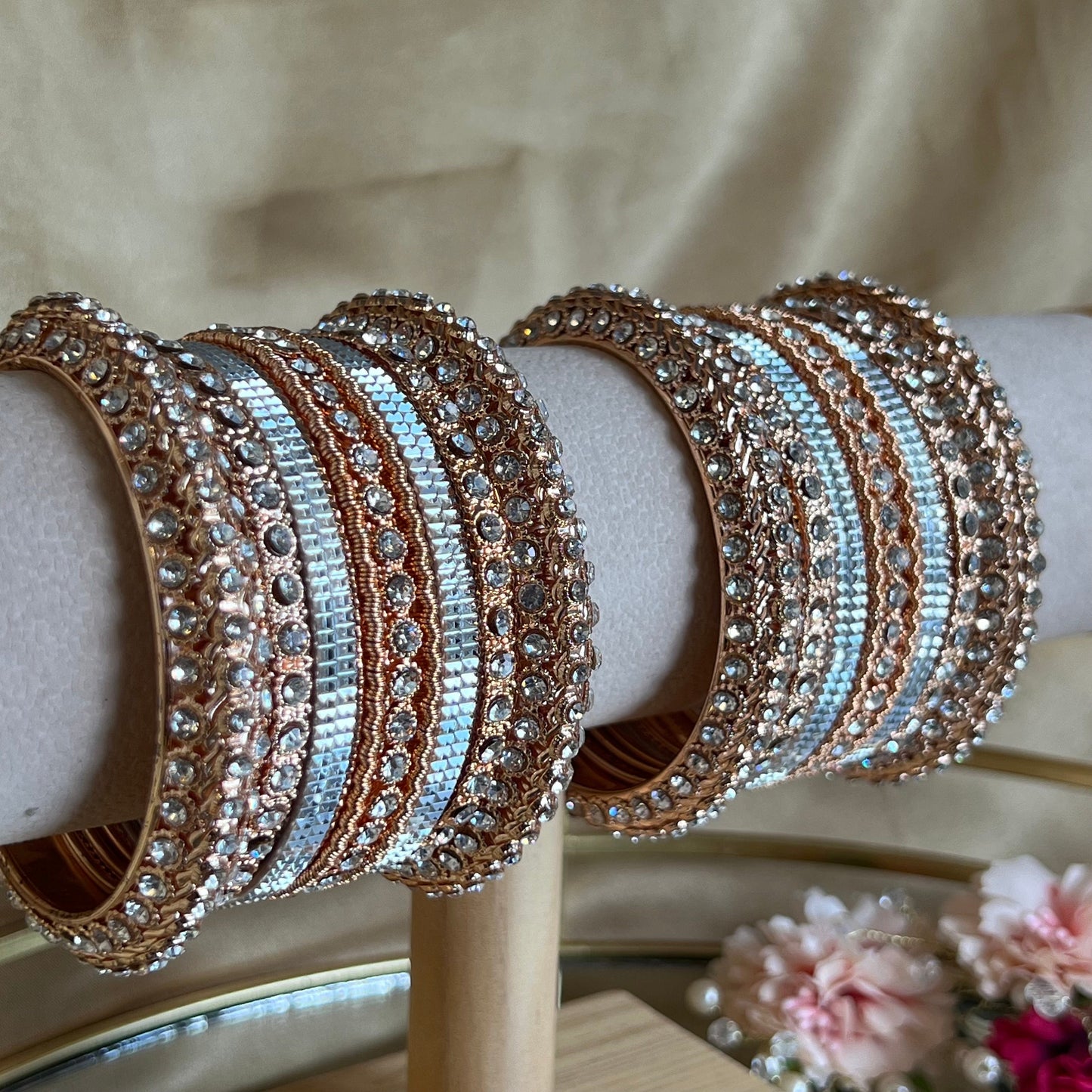 Rose Gold/ Silver Bangle Set/Indian/ Pakistani/Jewelley/ Fashion Bracelet