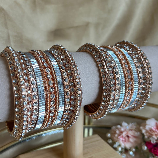 Rose Gold/ Silver Bangle Set/Indian/ Pakistani/Jewelley/ Fashion Bracelet