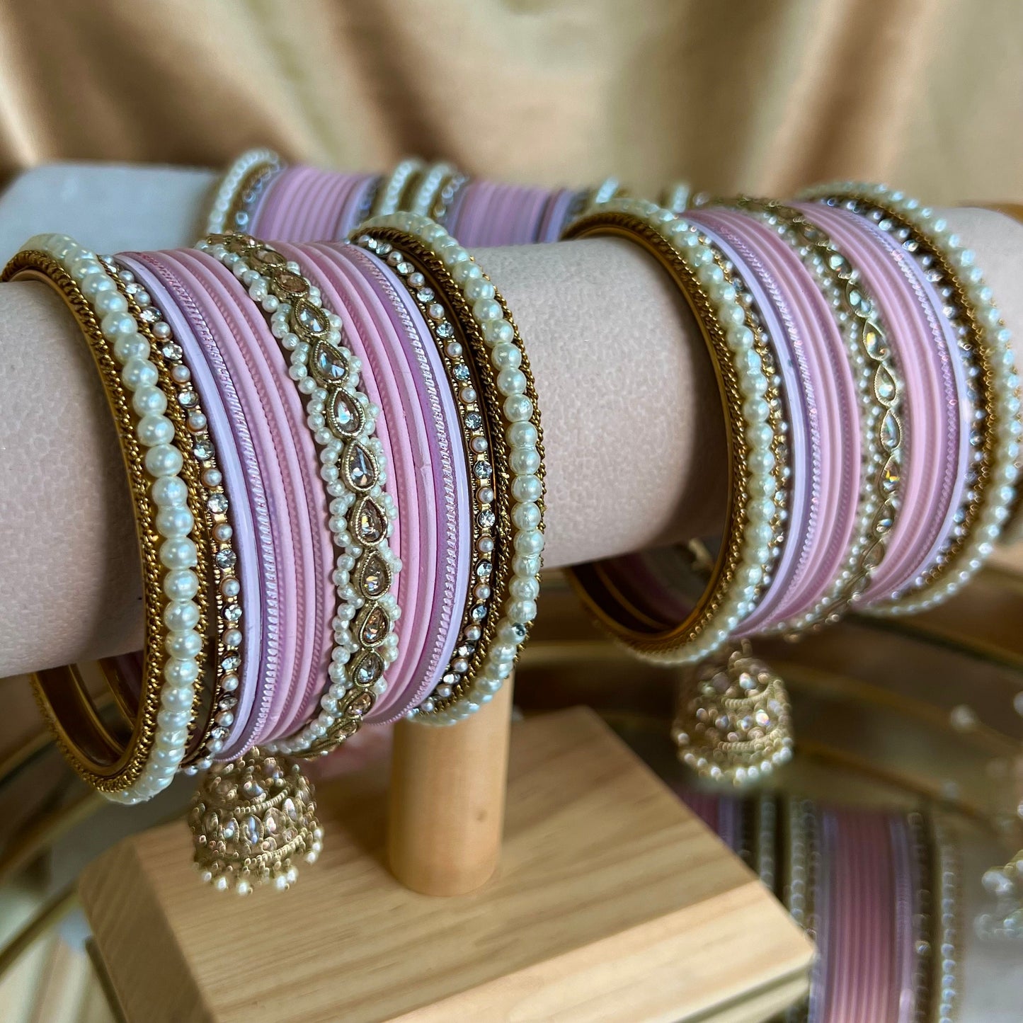 Pink Jhumka Bangle Set/Indian/ Pakistani/Jewelley/ Valentines Collection