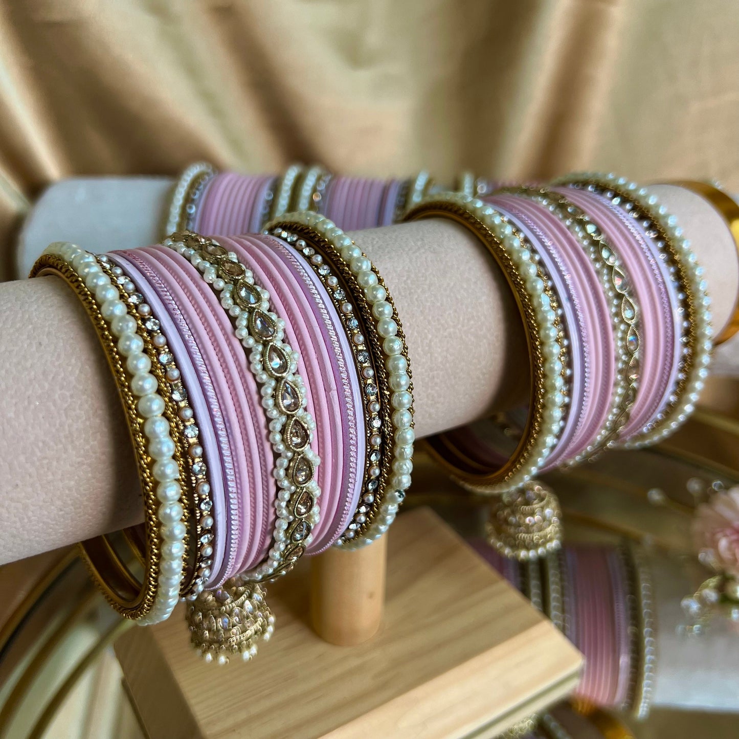 Pink Jhumka Bangle Set/Indian/ Pakistani/Jewelley/ Valentines Collection