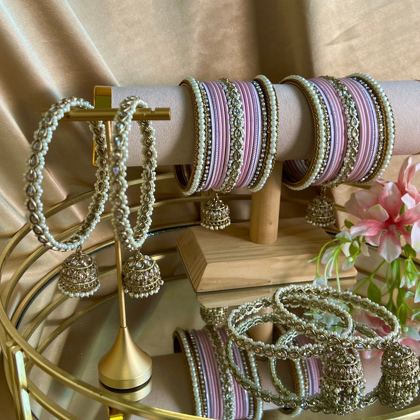 Champagne Jhumka Bangles (Pair)/Indian/ Pakistani/Jewelley/ Fashion Bracelet