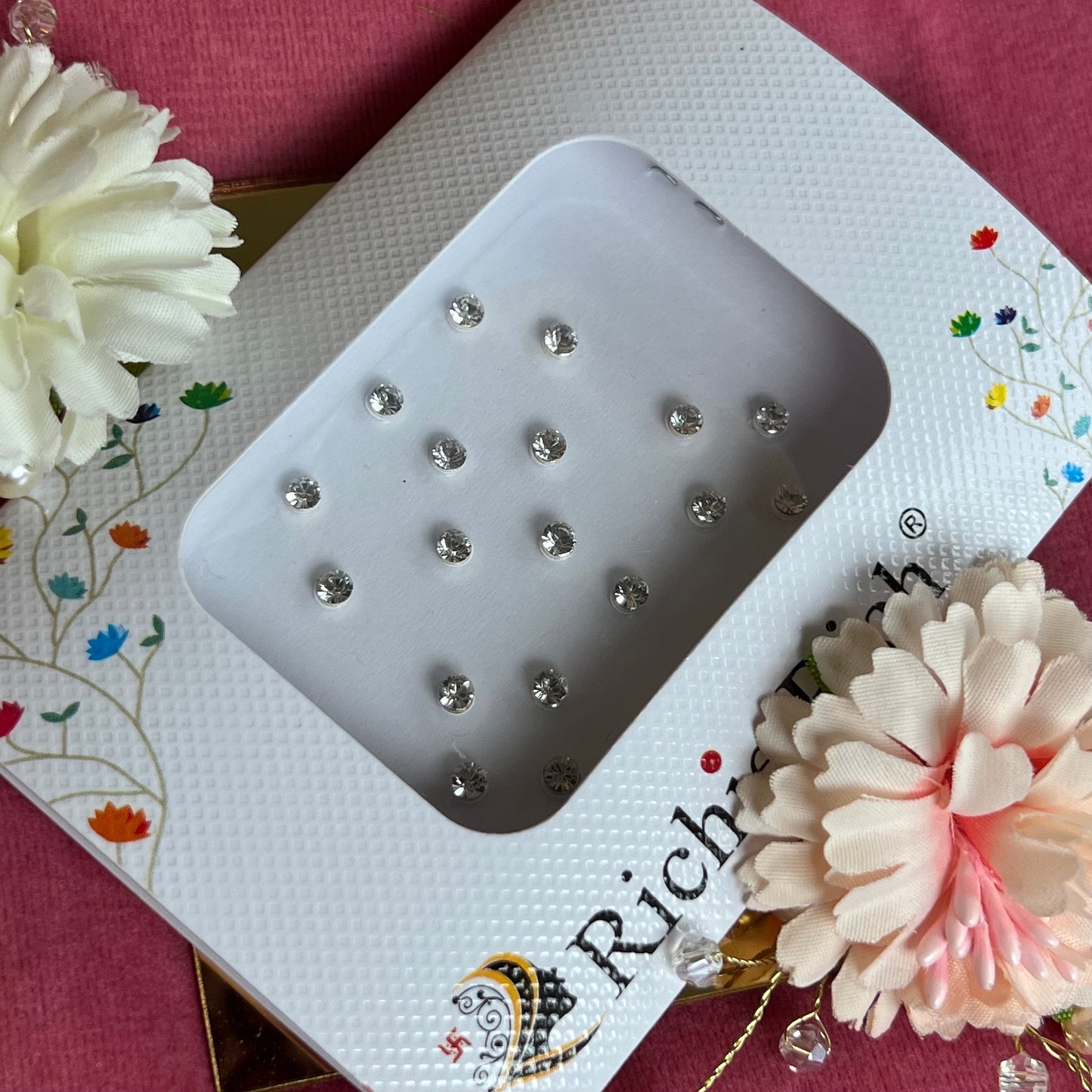 Silver Crystal Bindi Pack /Bindiya/ Chanlo/ Indian Accessory/ Forehead