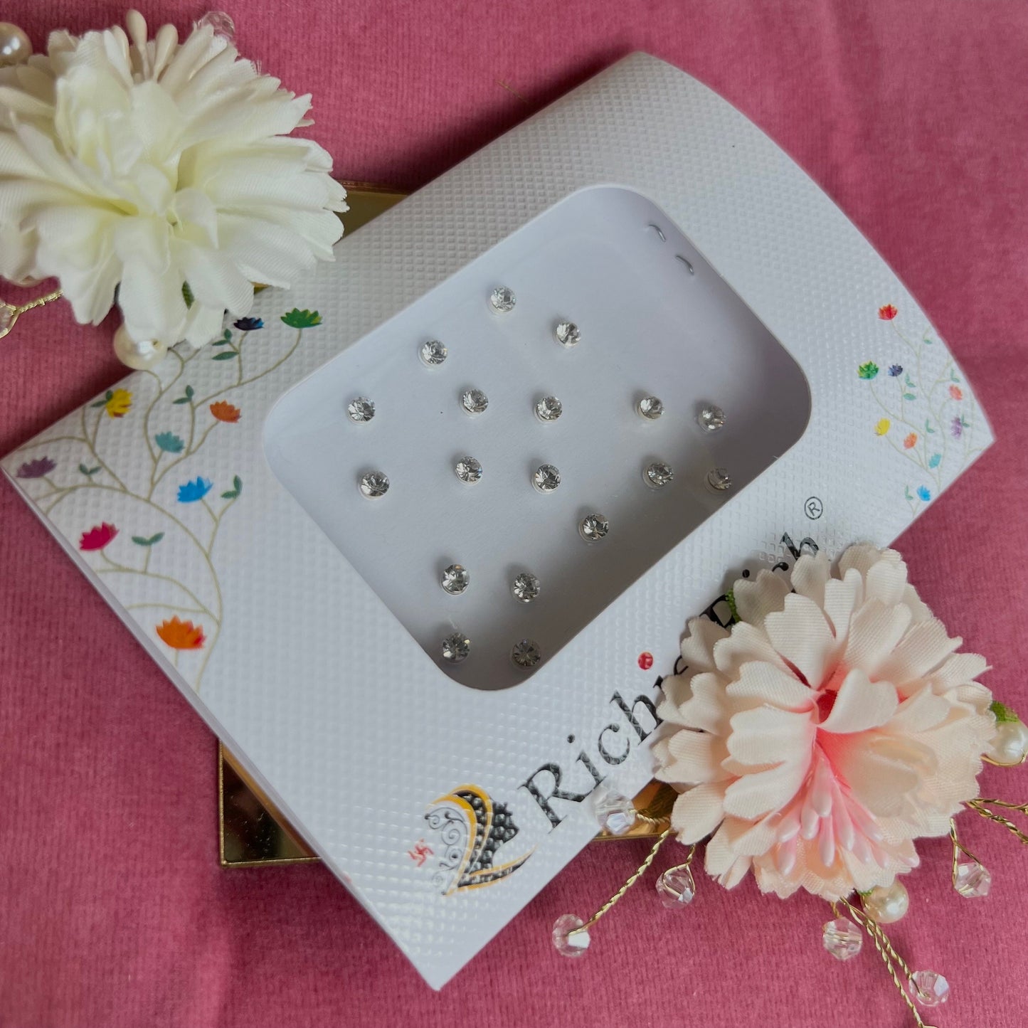 Silver Crystal Bindi Pack /Bindiya/ Chanlo/ Indian Accessory/ Forehead