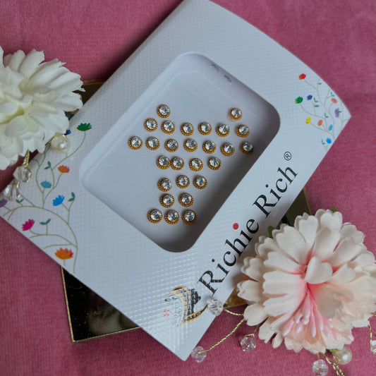 Bright Gold Crystal Bindi Pack /Bindiya/ Chanlo/ Indian Accessory/ Forehead