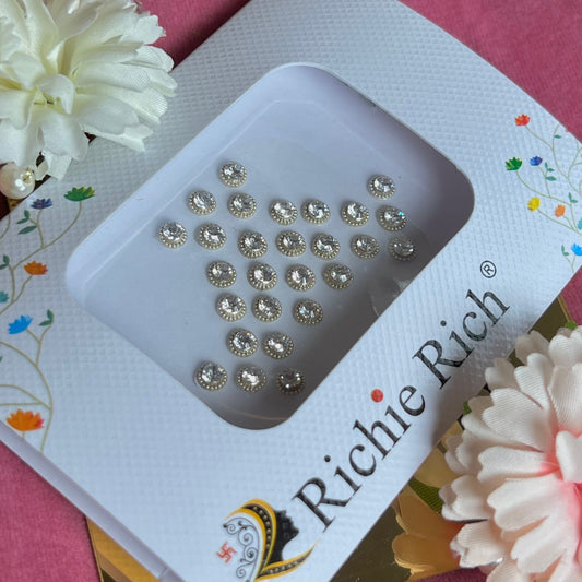 Silver Crystal Bindi Pack/ Bindiya/ Chanlo/ Indian Accessory/ Forehead Sticky Gem