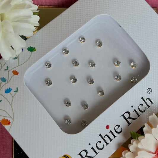 Clear Crystal Bindi Pack/ Bindiya/ Chanlo/ Indian Accessory/ Forehead Sticky Gem