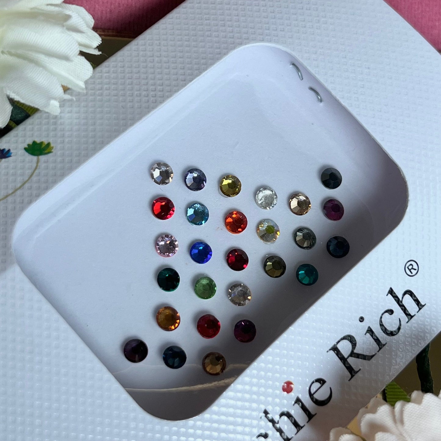 Multicolour Crystal Round Bindi Pack /Bindiya/ Chanlo/ Indian Accessory/ Forehead