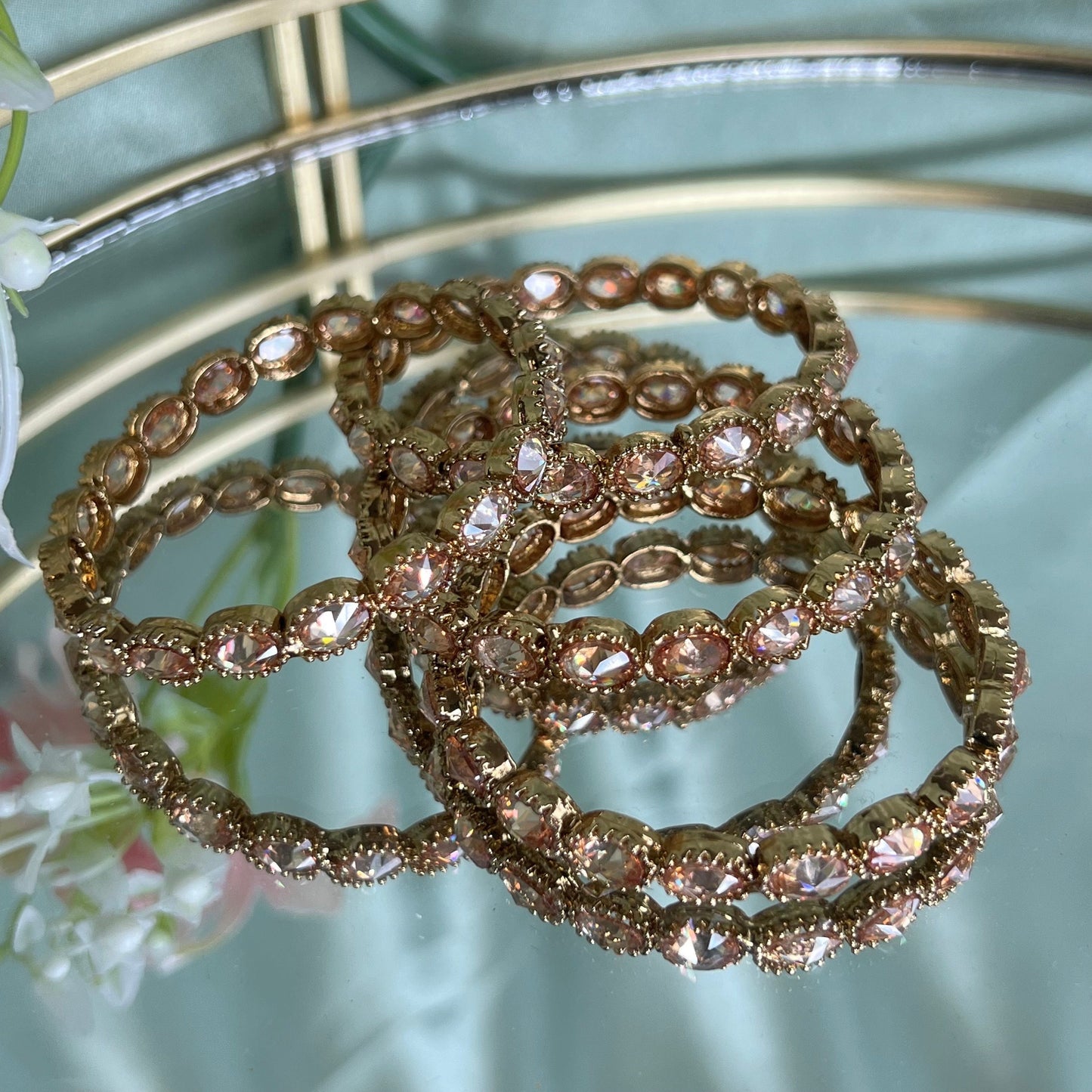 Champagne 2.2 Bangles - Set of 4/Indian/ Pakistani/Jewelley/ Fashion Bracelet