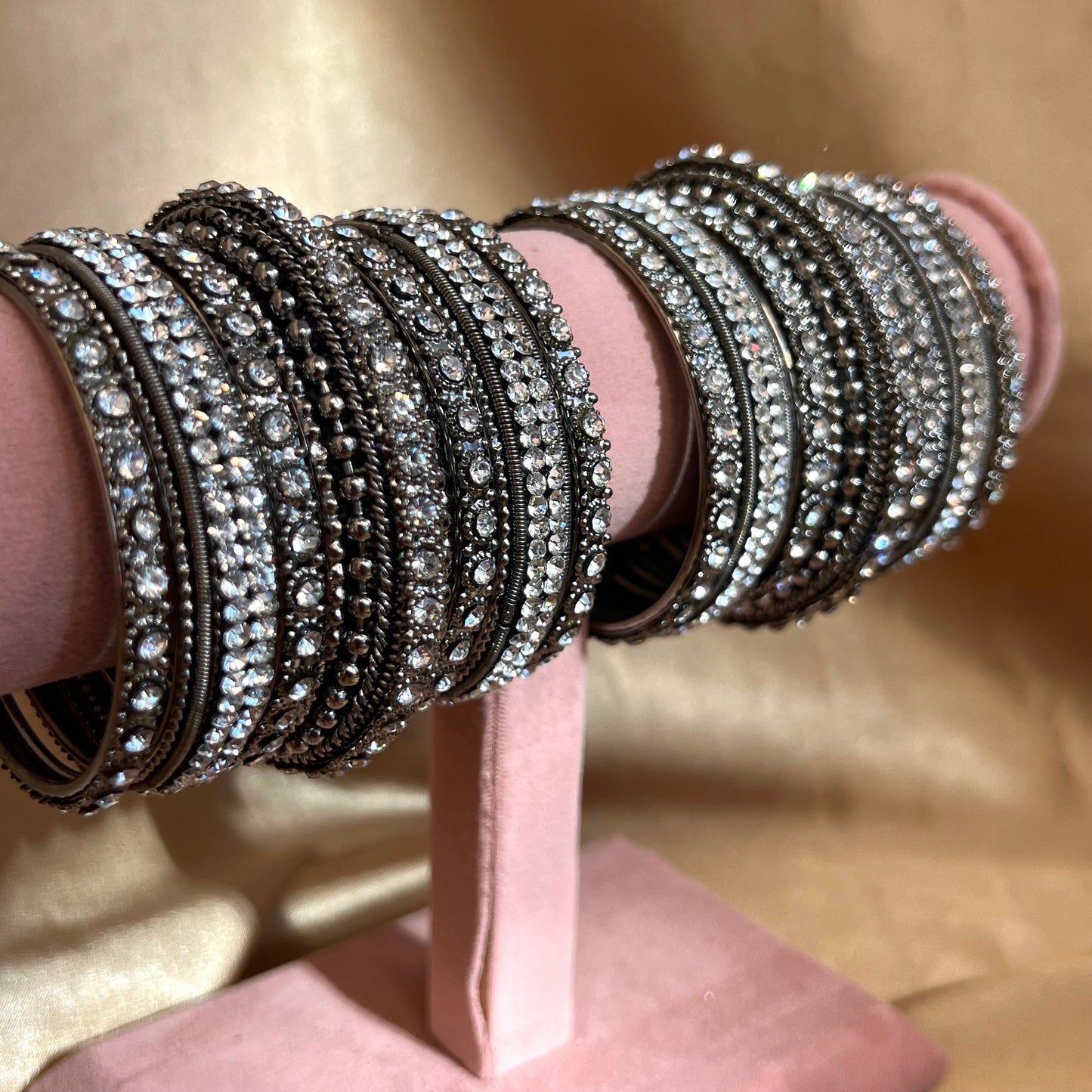 Silver Crystal 2.2 Bangle Set/Indian/ Pakistani/Jewelley/ Fashion Bracelet