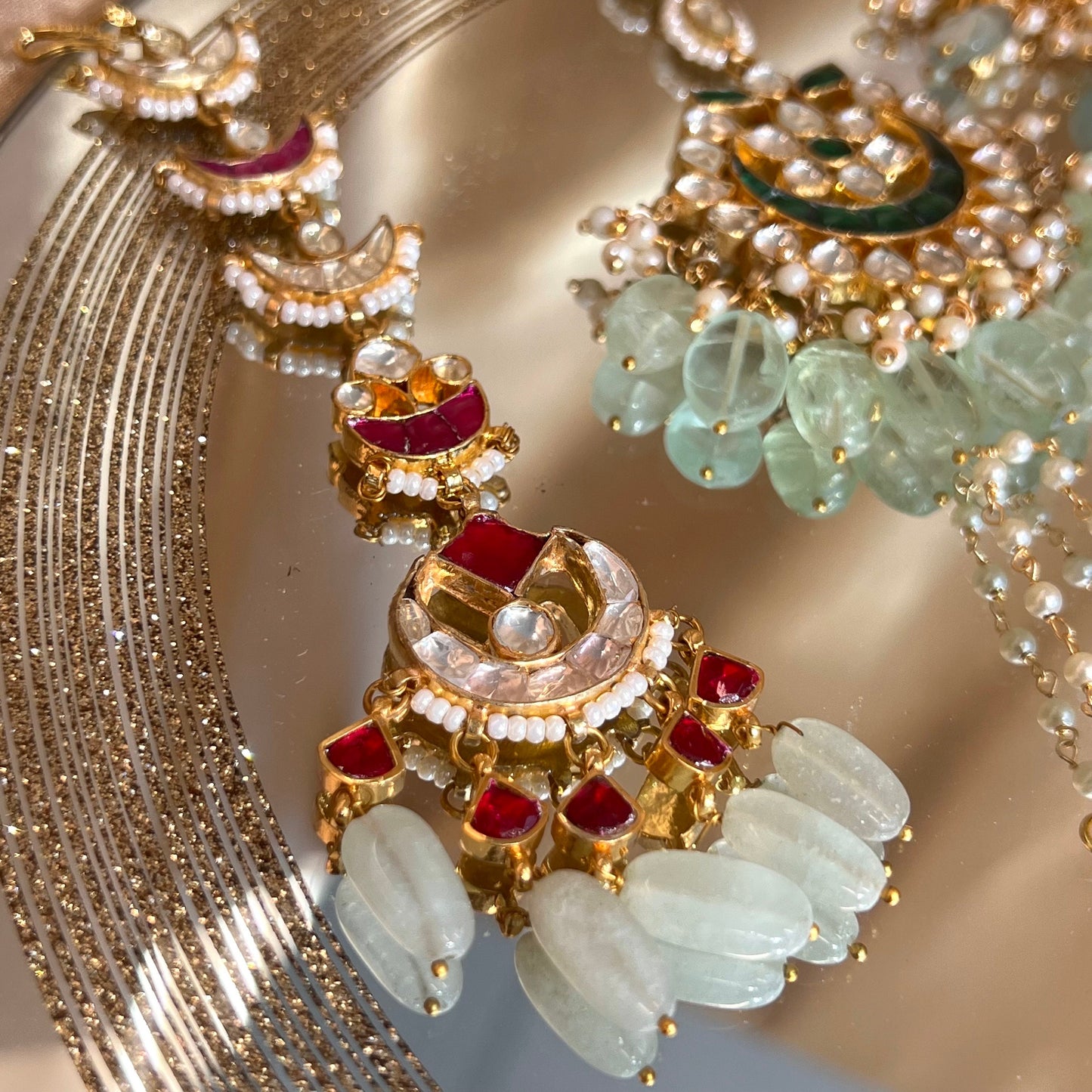Faux Kundan Tikka- Ruby/ Tikli/ Indian/ Pakistani Fashion Jewellery/ Maang Tikkas