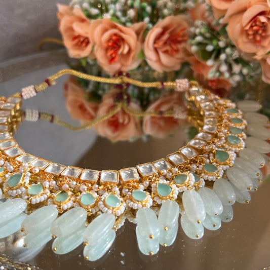 Mint Real Kundan Bright Gold Necklace Only/ Unique Style/ Indian/ Pakistani/Fashion Jewellery/ Gift for Women