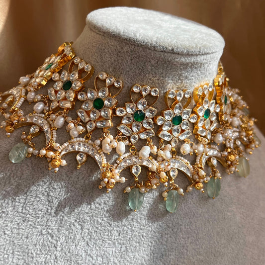 Real Kundan Bright Gold Choker Only/ Unique Style/ Indian/ Pakistani/Fashion Jewellery/ Gift for Women