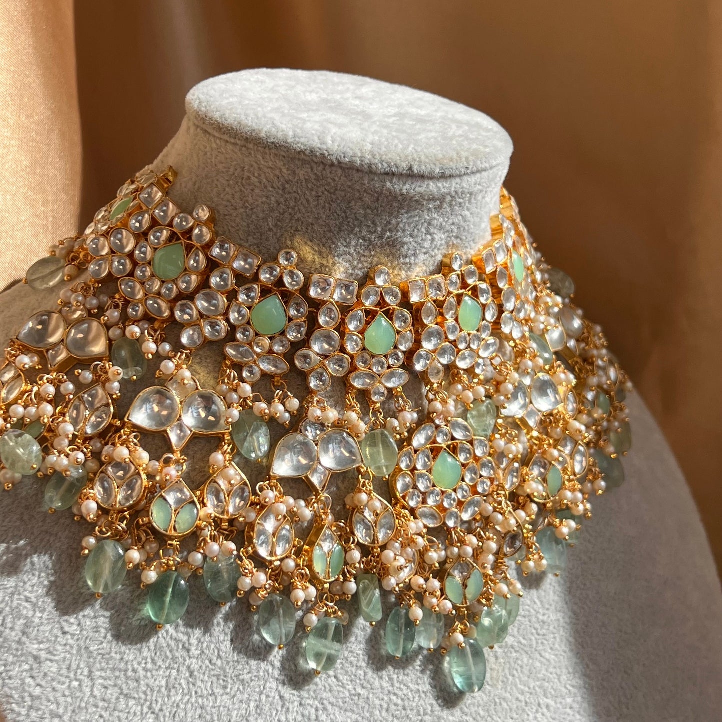 Mint Real Kundan Bright Gold Necklace Set Earring Tikka Traditional  Unique Style/ Indian/ Pakistani/Fashion Jewellery Gift for Women Bridal