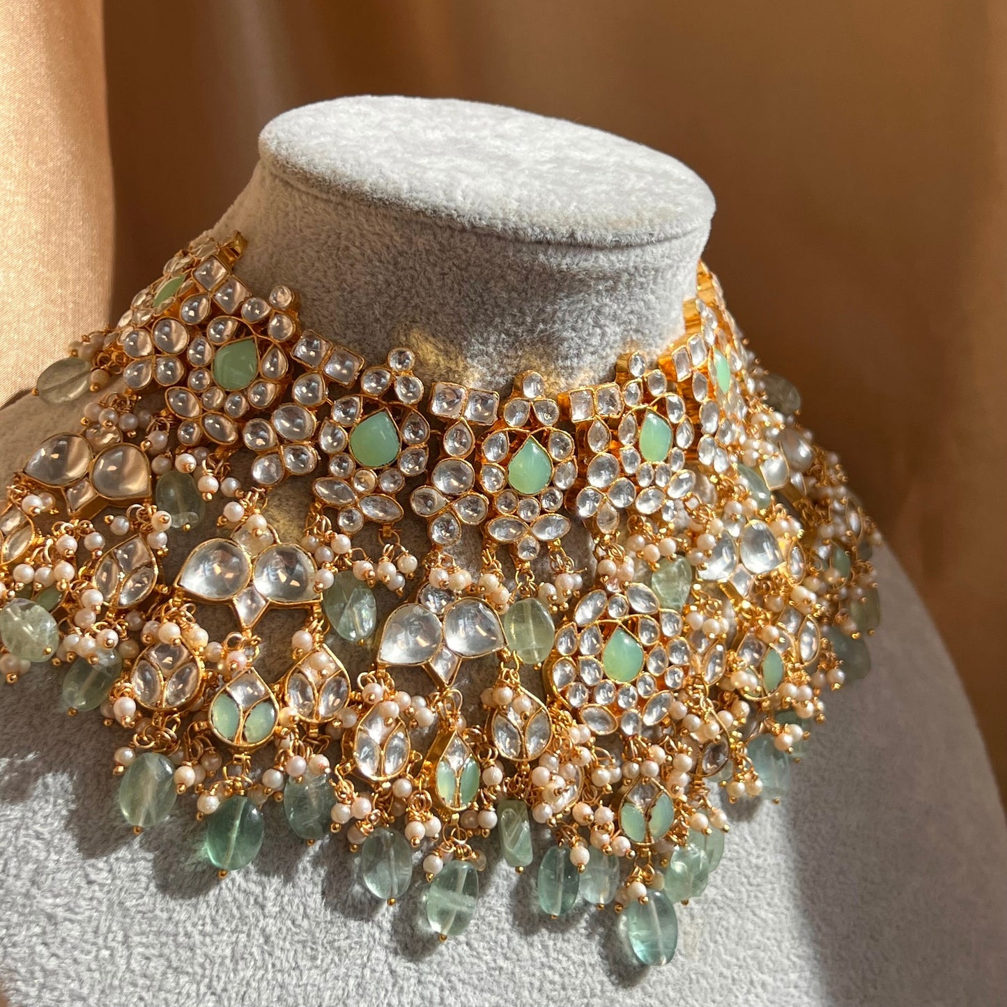 Mint Real Kundan Bright Gold Necklace Set Earring Tikka Traditional  Unique Style/ Indian/ Pakistani/Fashion Jewellery Gift for Women Bridal