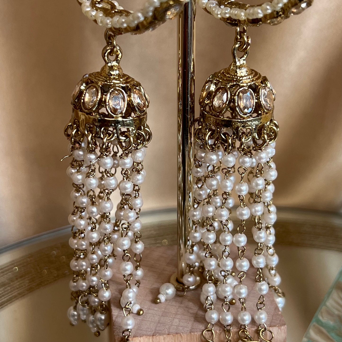 Antique Gold Jhumka Bangles - Champagne Jhumkis/Indian/ Pakistani/Jewelley/ Fashion Bracelet
