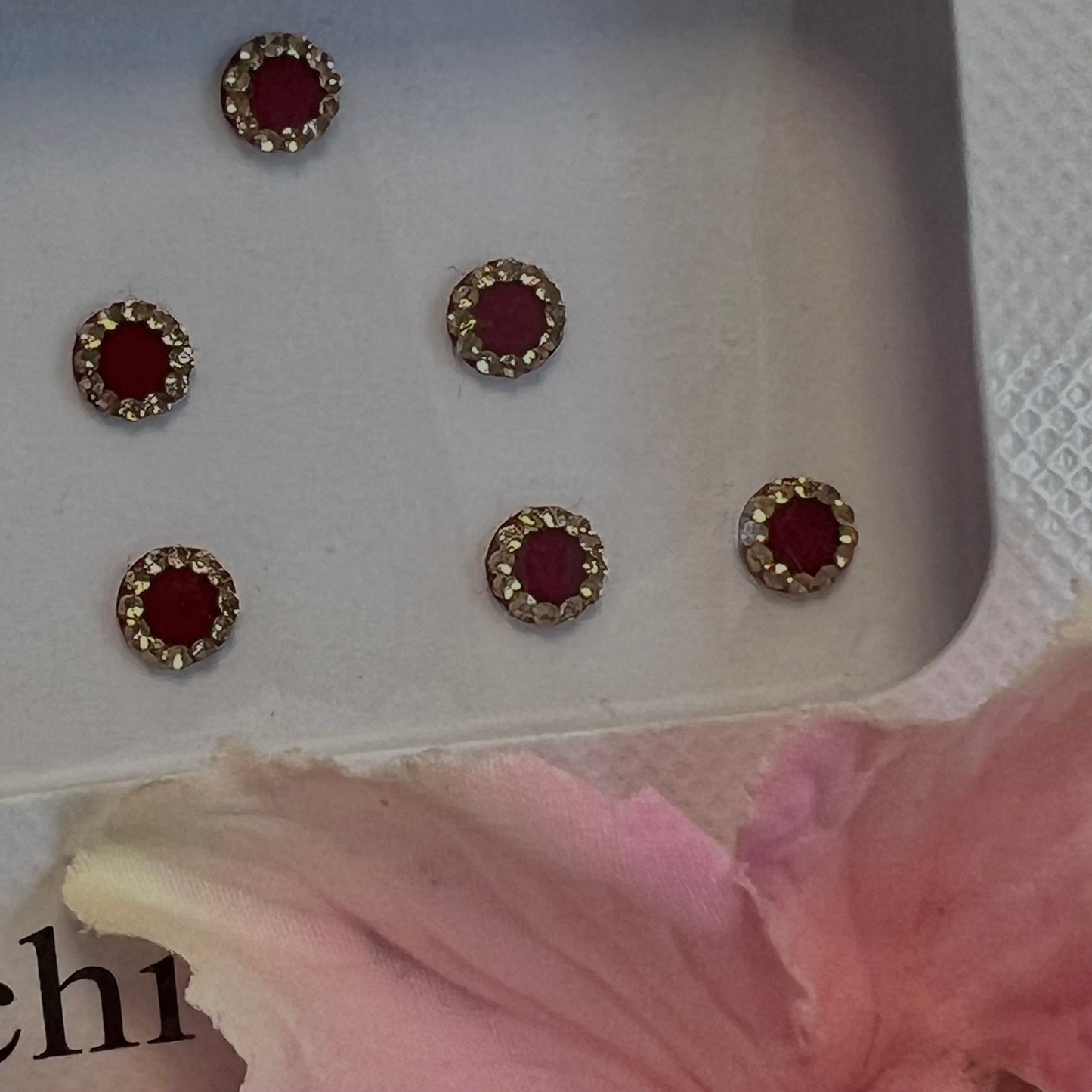 Maroon Round Bindi Pack/ Bindiya/ Chanlo/ Indian Accessory/ Forehead Sticky Gem