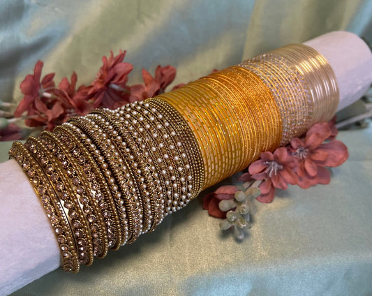 Bangle Roll Build Your Bangle Set - Golden Collection Set/Indian/ Pakistani/Jewelley/ Fashion Bracelet
