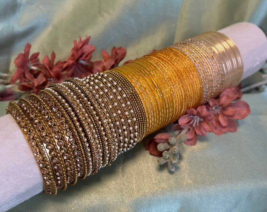 Bangle Roll Build Your Bangle Set - Golden Collection Set/Indian/ Pakistani/Jewelley/ Fashion Bracelet