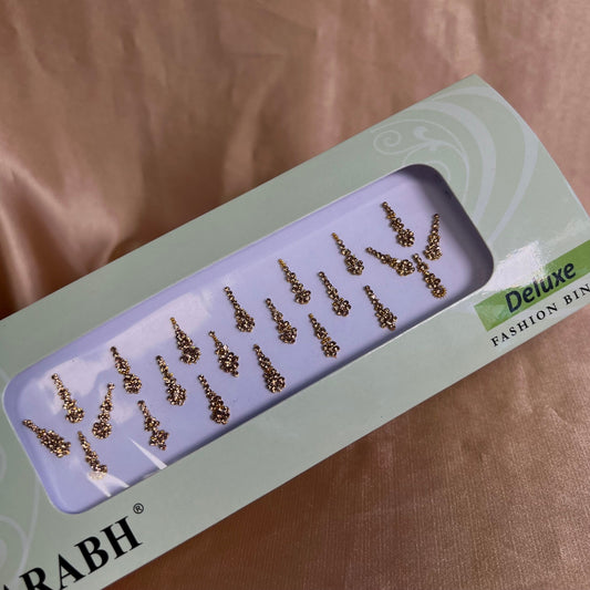 Golden Long Bindi Pack /Bindiya/ Chanlo/ Indian Accessory/ Forehead