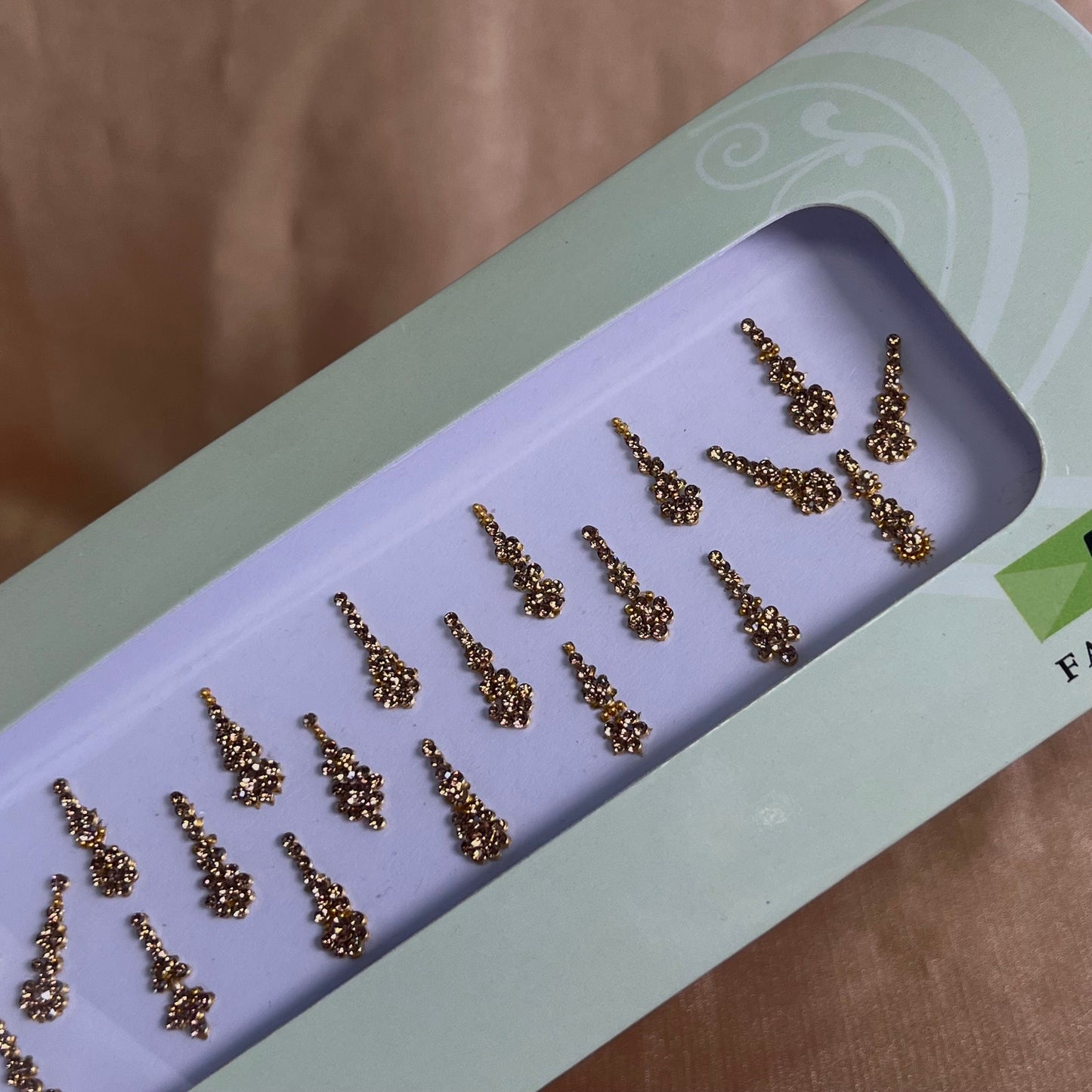 Golden Long Bindi Pack /Bindiya/ Chanlo/ Indian Accessory/ Forehead