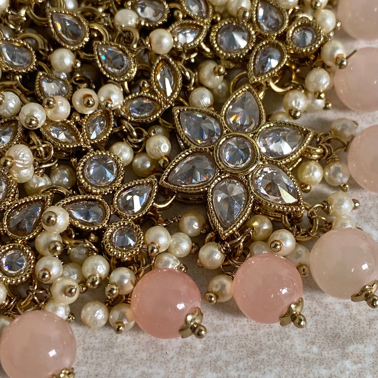 Jhumar/ Clear/Peach/Light Pink/Crystals/ Pastel/ Passa/ Indian/ Pakistani Style/Headpieces