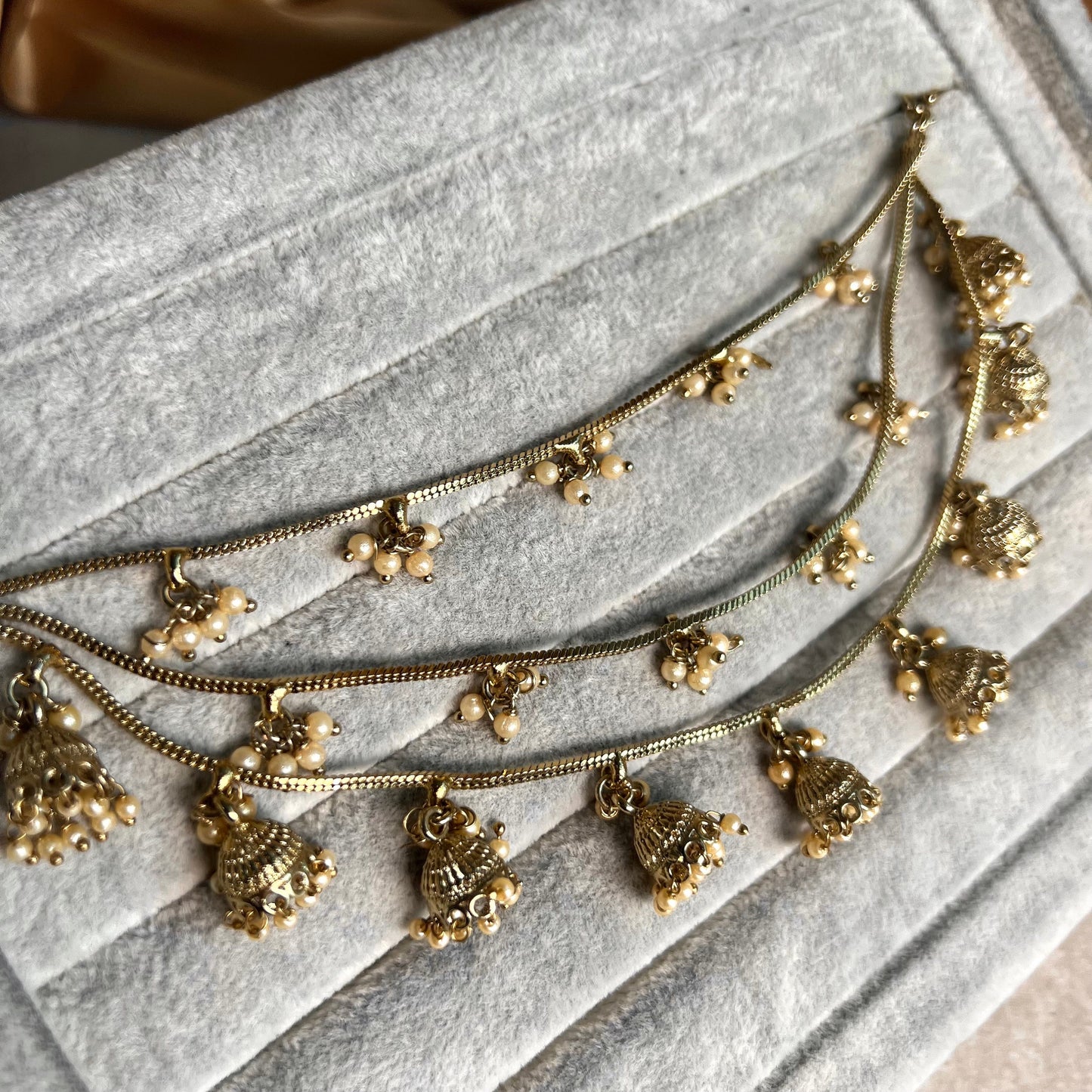 Jhumka Ear Chains (Saharey) / Indian Style Earring/ Fashion Jewellery/ Gift for Women