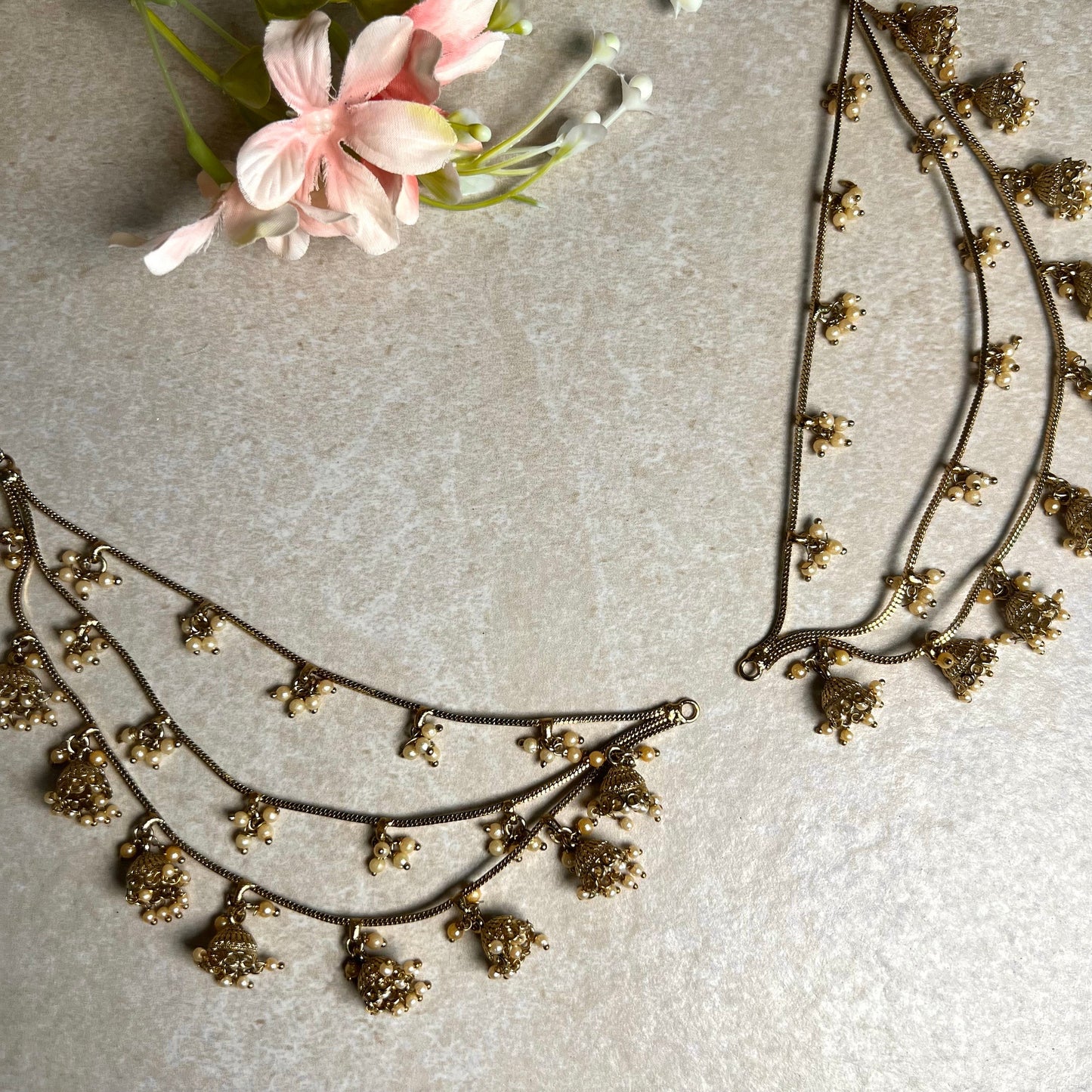 Jhumka Ear Chains (Saharey) / Indian Style Earring/ Fashion Jewellery/ Gift for Women