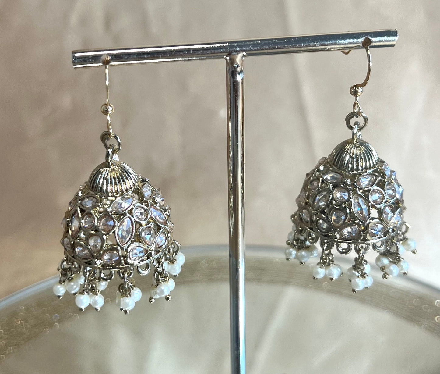 Champagne Medium Antique Gold Jhumka/Jhumki Earrings/Indian Style Earring/ Pierced Earring