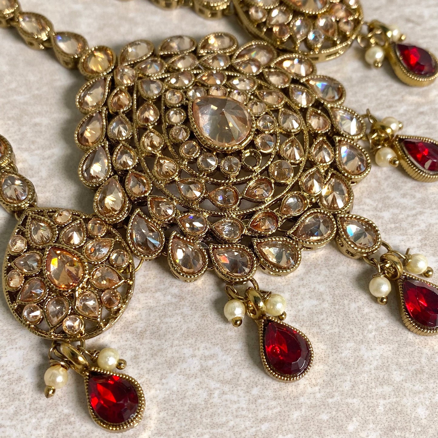 Jhumar/ Maroon/Gold and Maroon/Zircon Crystal / Jhoomar / Passa/ Indian/ Pakistani Style/Headpieces