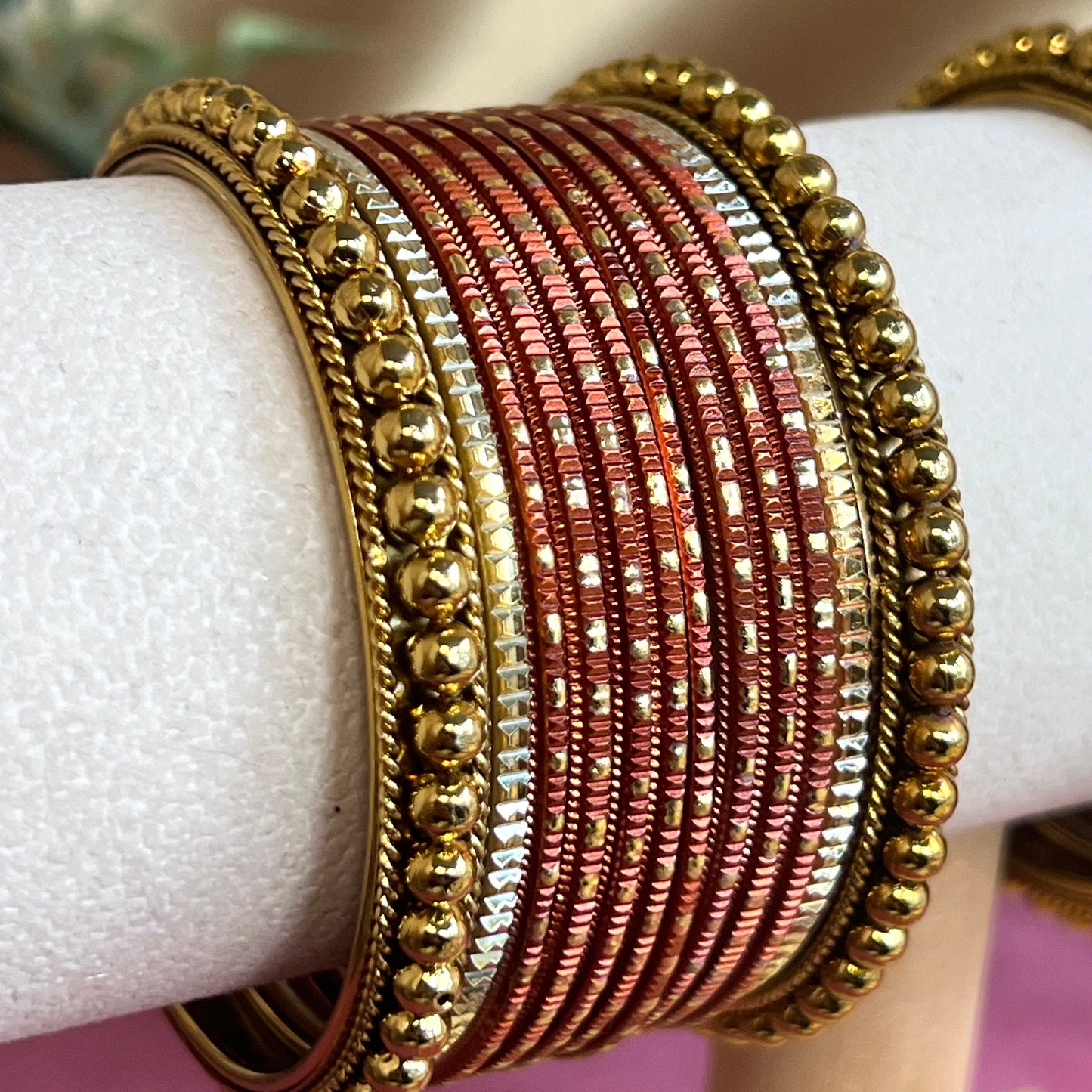 Small Rusty/ Orange Bangle Set 2.4/Indian/ Pakistani/Jewelley/ Fashion Bracelet